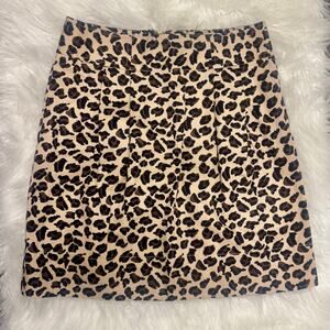 2010s Marc by Marc Jacobs Cheetah Print Cotton Mini Skirt Gold Zip Pleated Sz 4